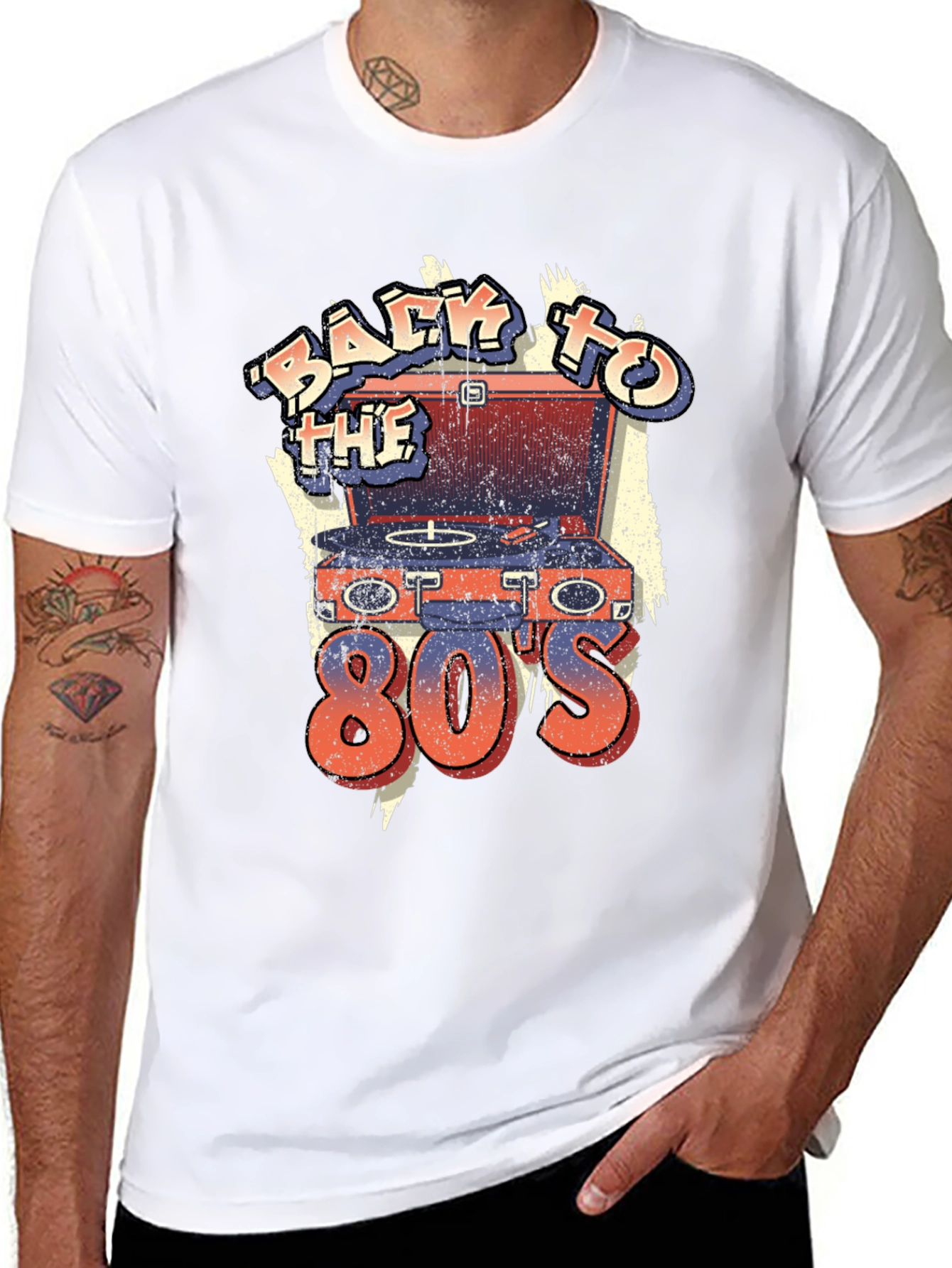 Retro 80s Turntable T-Shirt - Throwback Design - 8