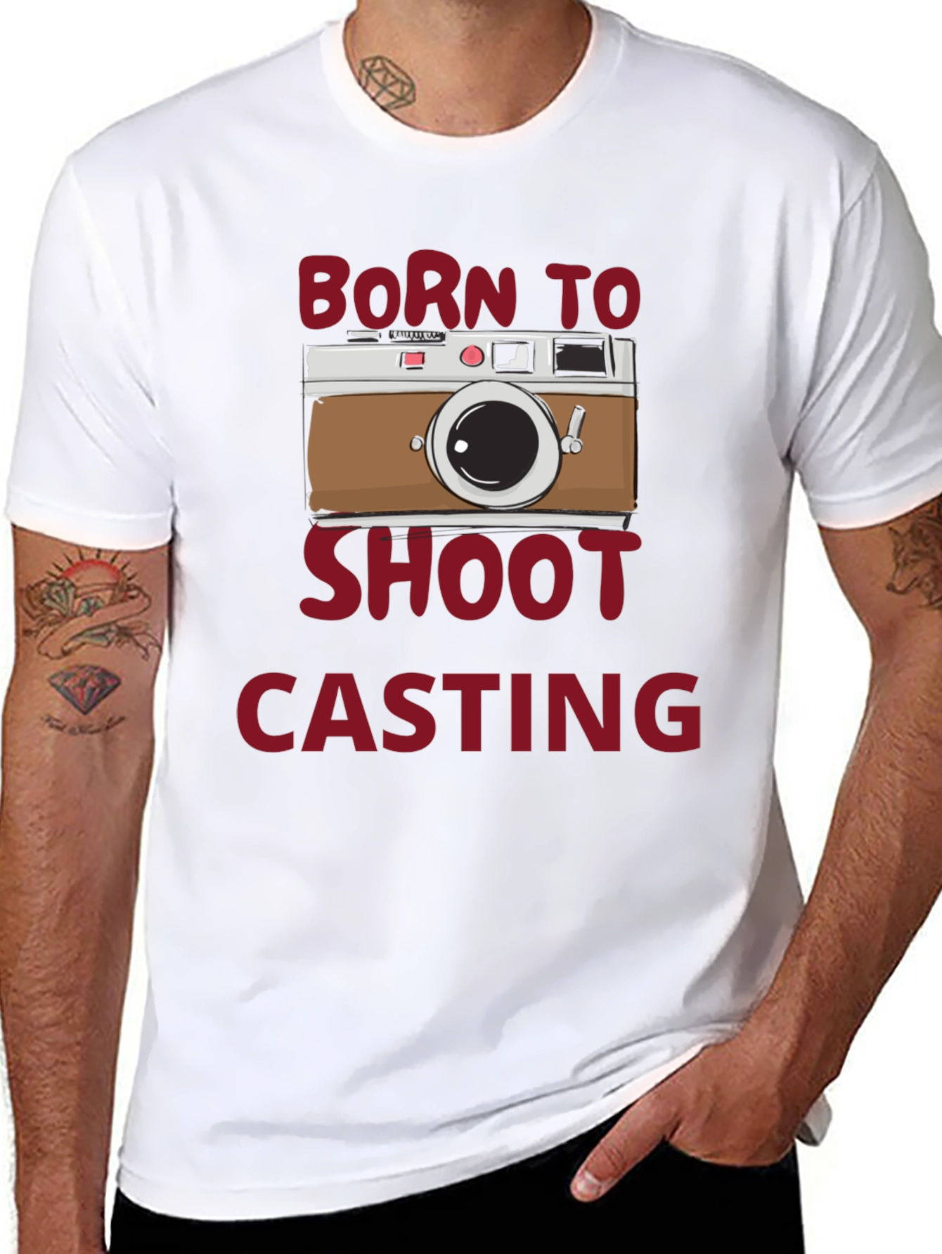 Black Born to Shoot Casting Black T-Shirt view 8