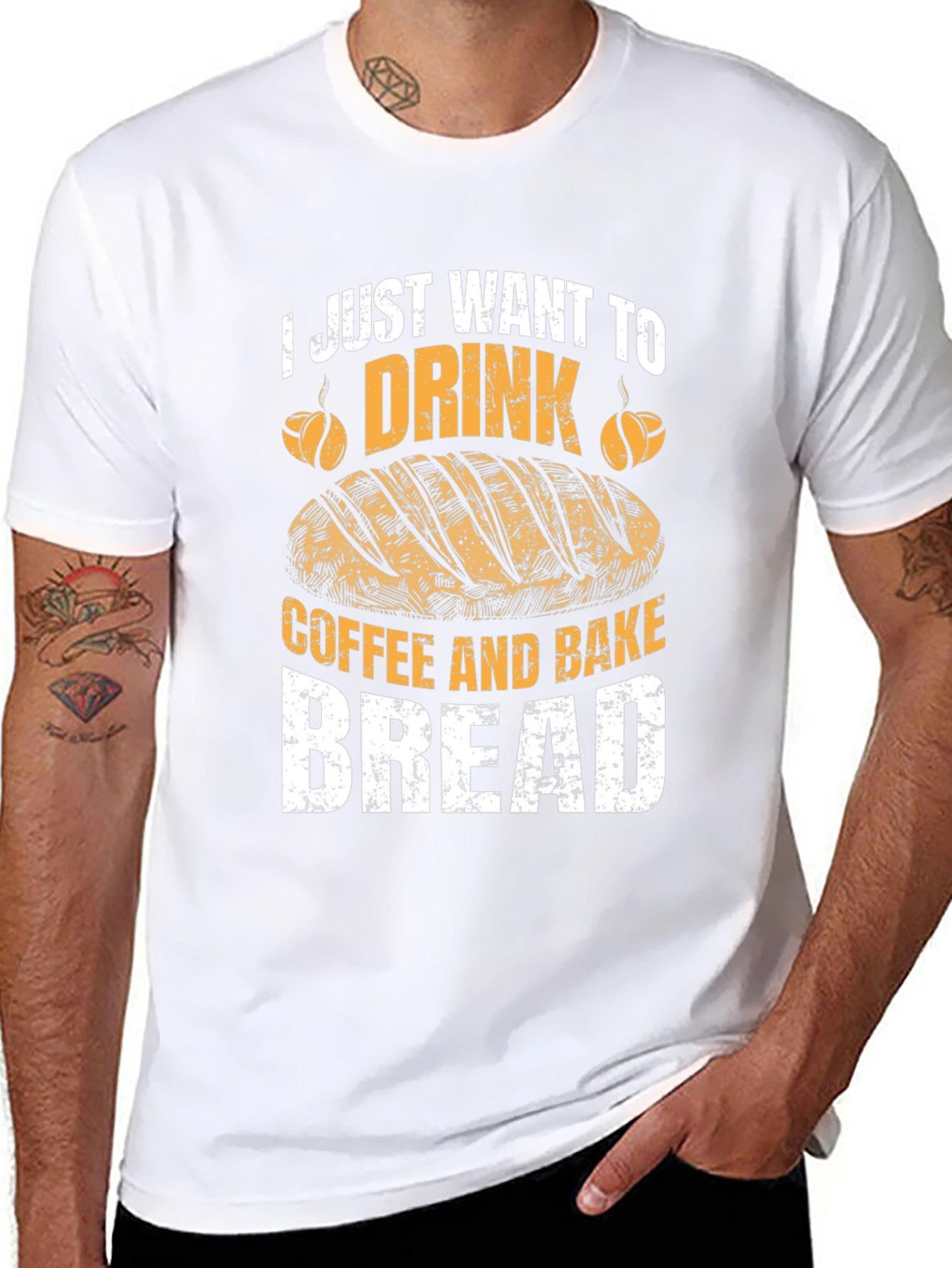 Black Coffee and Bread Lover's Tee view 8