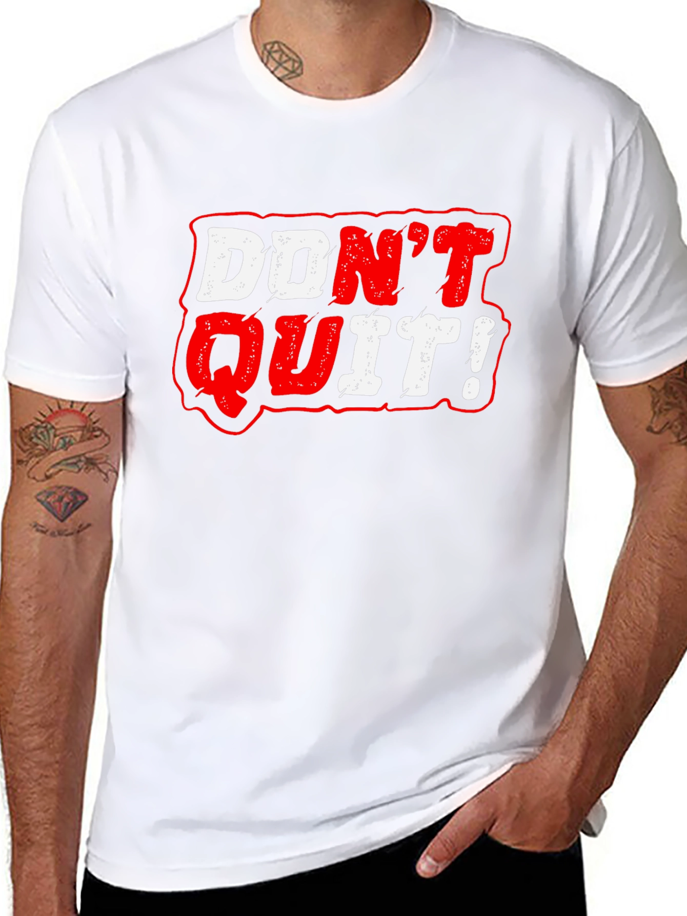Black Don't Quit Graphic Tee - Motivational Black T-Shirt view 8