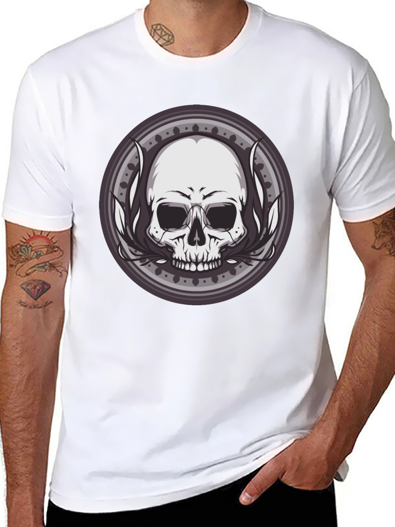 Black Skull Graphic Black T-Shirt - Edgy Style view 8