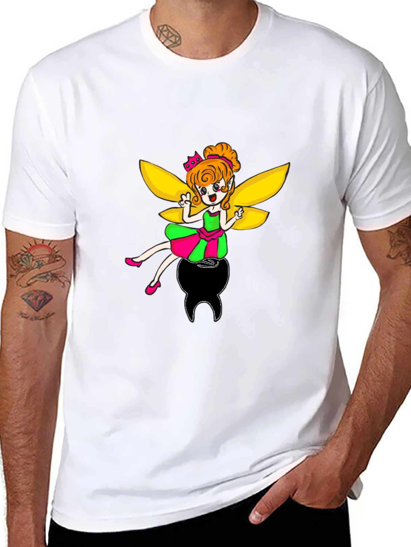 Black Tooth Fairy Graphic Black T-Shirt view 8