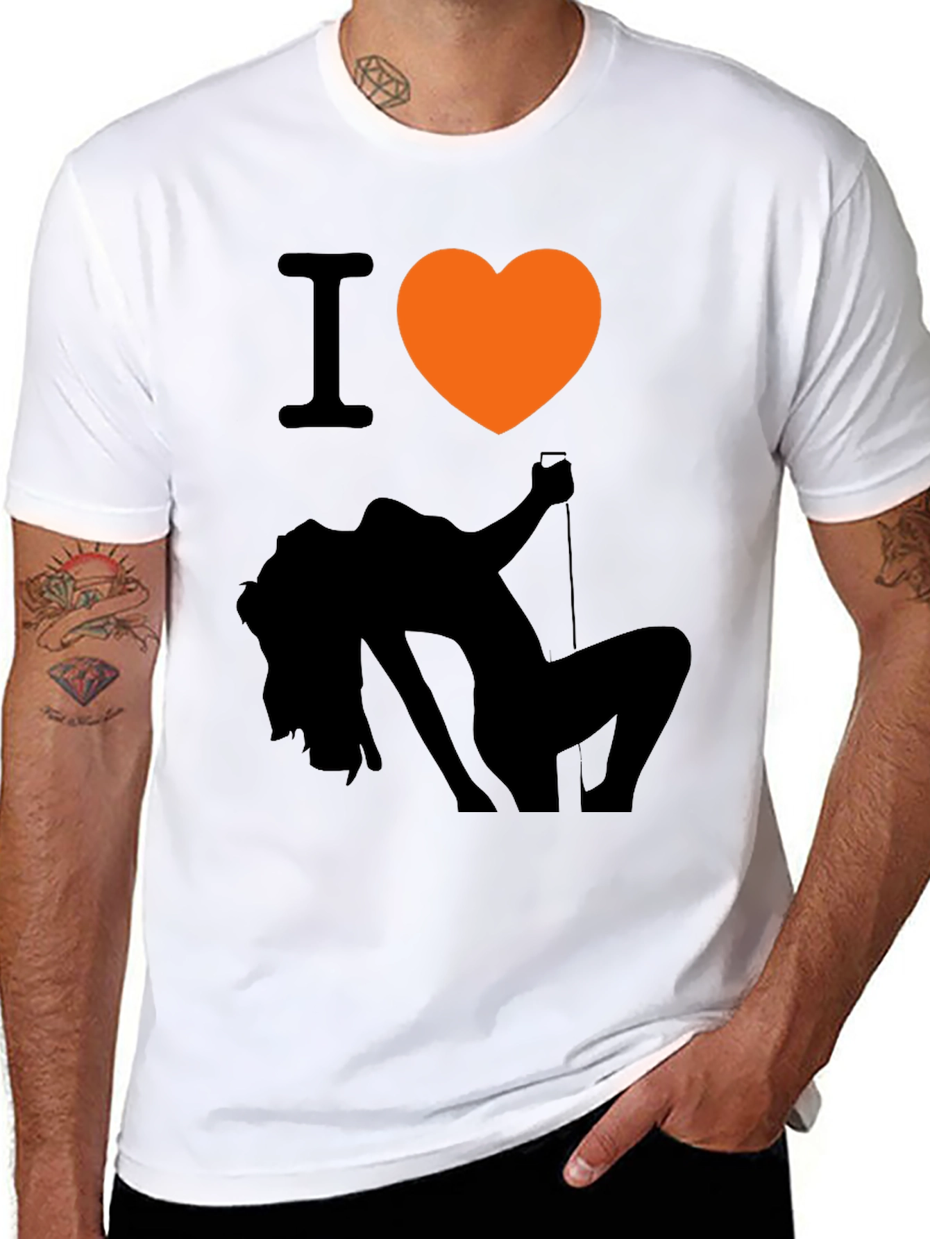 Black I Heart Exotic Dancer Graphic T-Shirt view 8