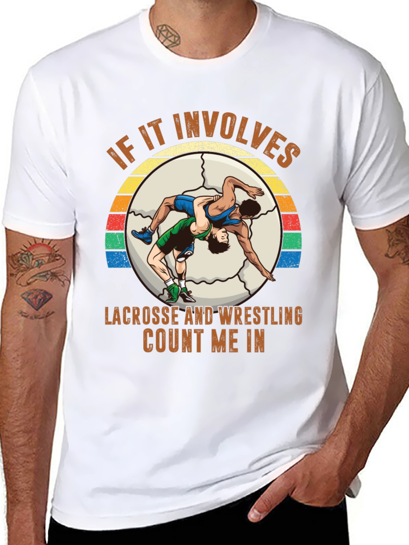 Black Lacrosse Wrestling T-Shirt - Count Me In! view 8