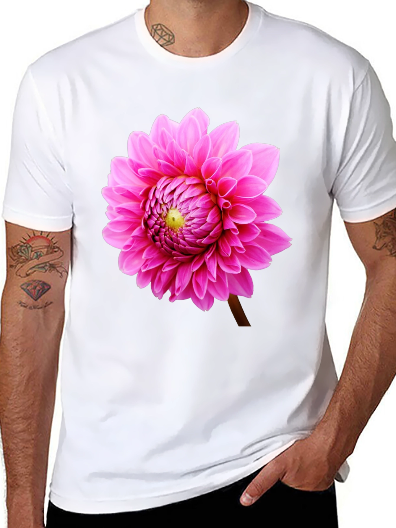 Black Floral Print Black T-Shirt view 8