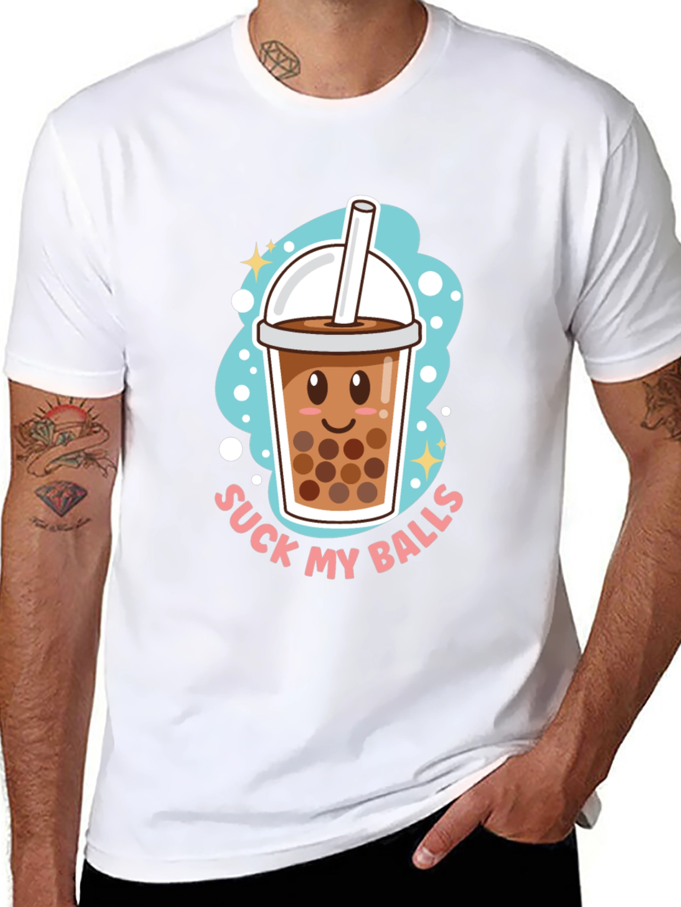 Boba Tea Graphic Tee - Suck My Balls - 8