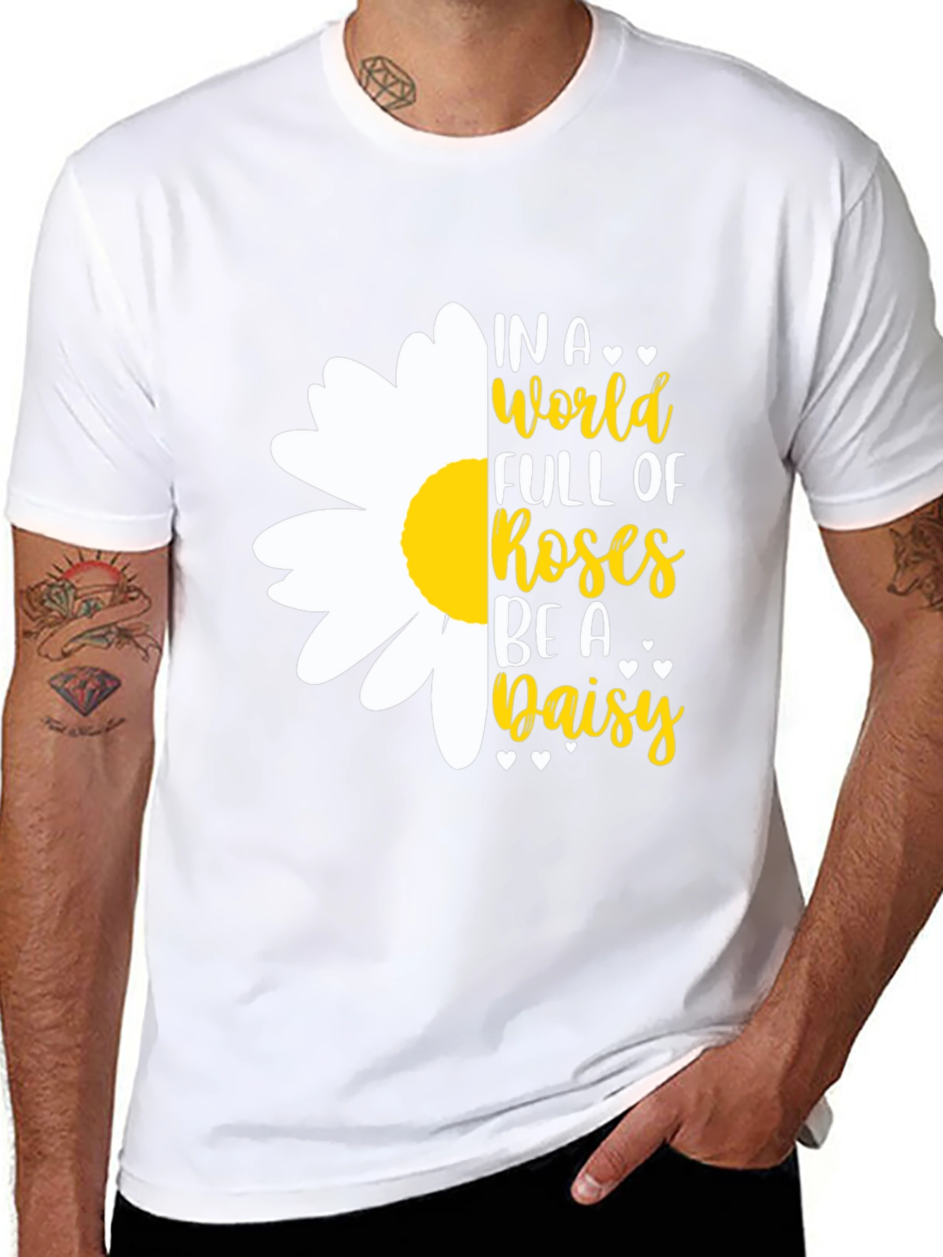 Black In a World Full of Roses Be A Daisy T-Shirt view 8