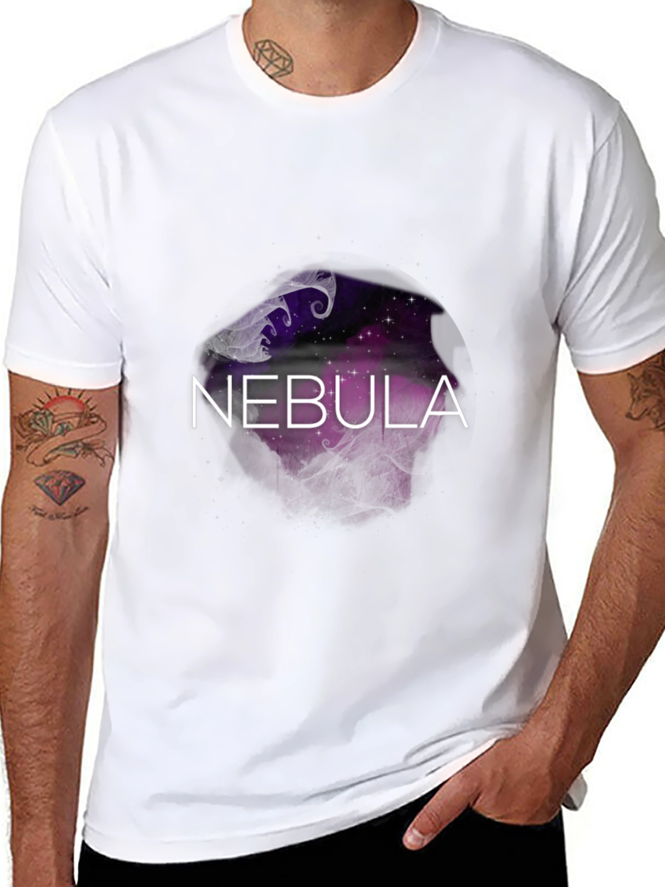Nebula Galaxy Graphic T-Shirt - Black - 8