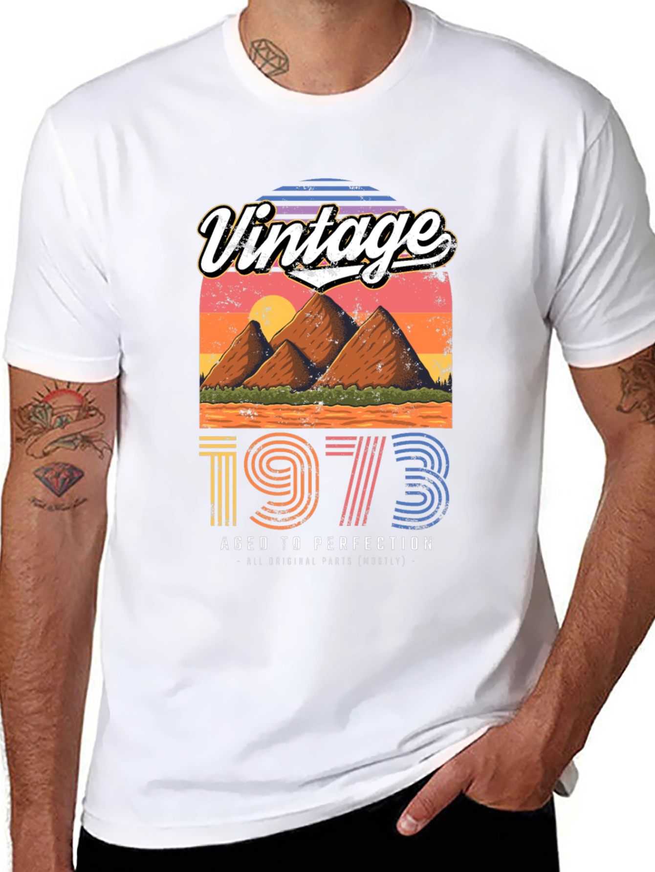 Black Vintage 1973 Aged to Perfection Graphic Tee view 8