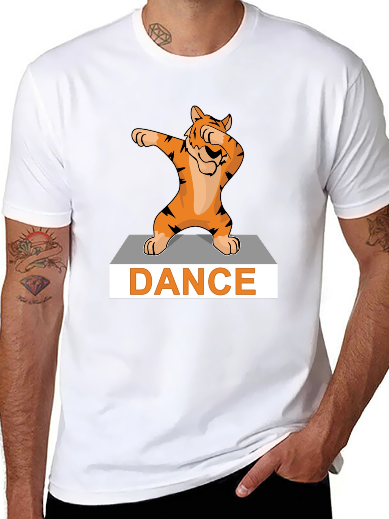 Black Dabbing Tiger Graphic Tee - Dance Edition view 8