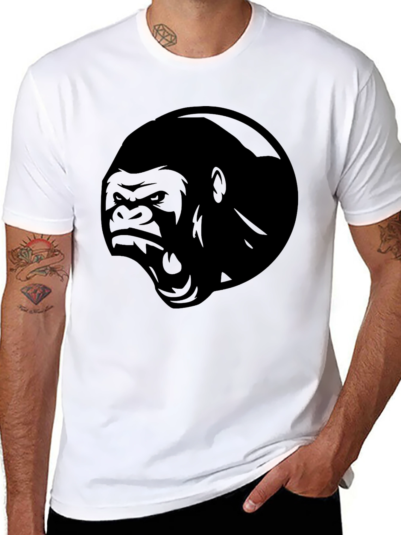 Black Black Gorilla Graphic T-Shirt view 8
