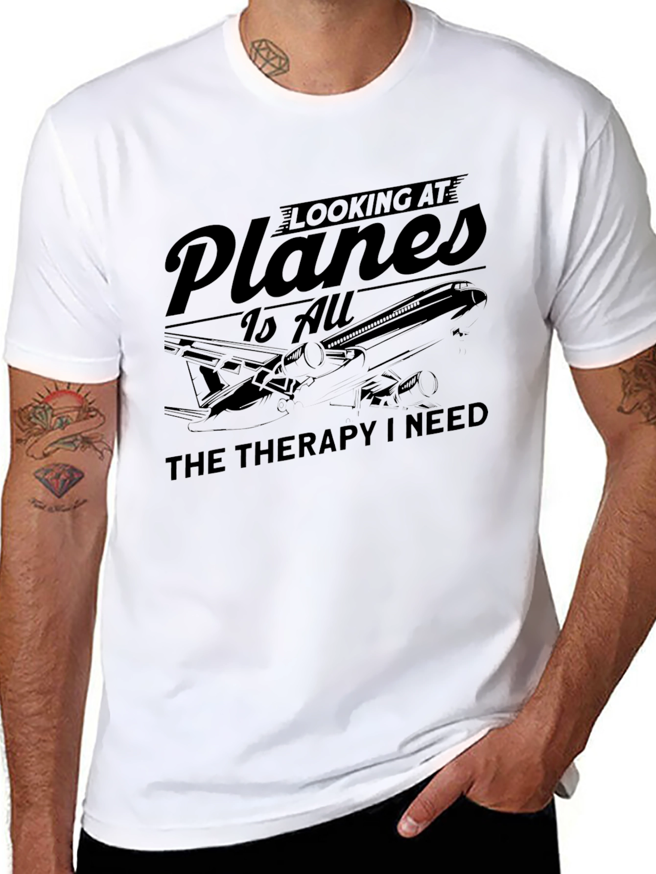 Black Plane Therapy T-Shirt: Aviation Lover Gift view 8