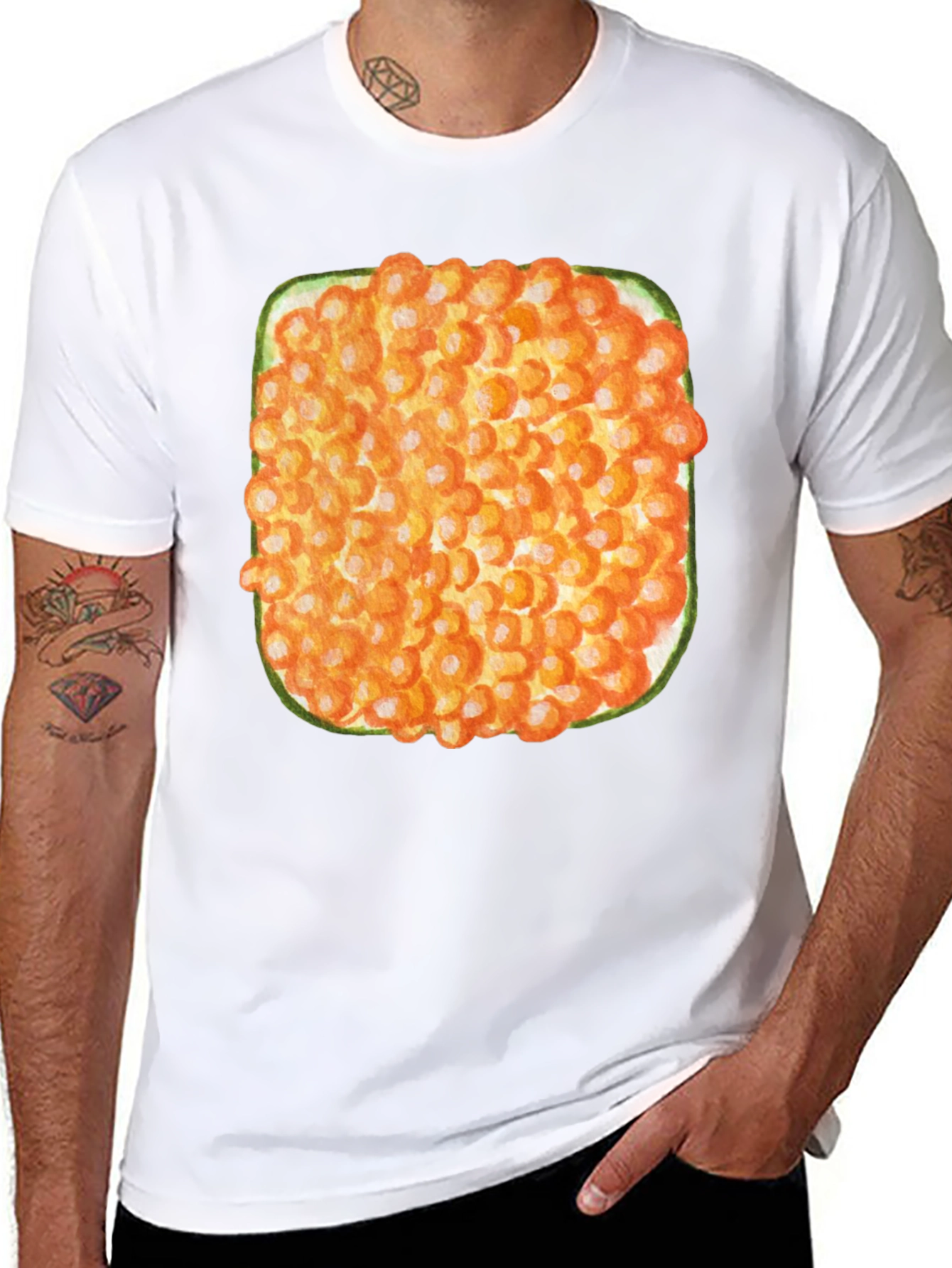 Black Caviar Square T-Shirt - Unique Food Tee view 8
