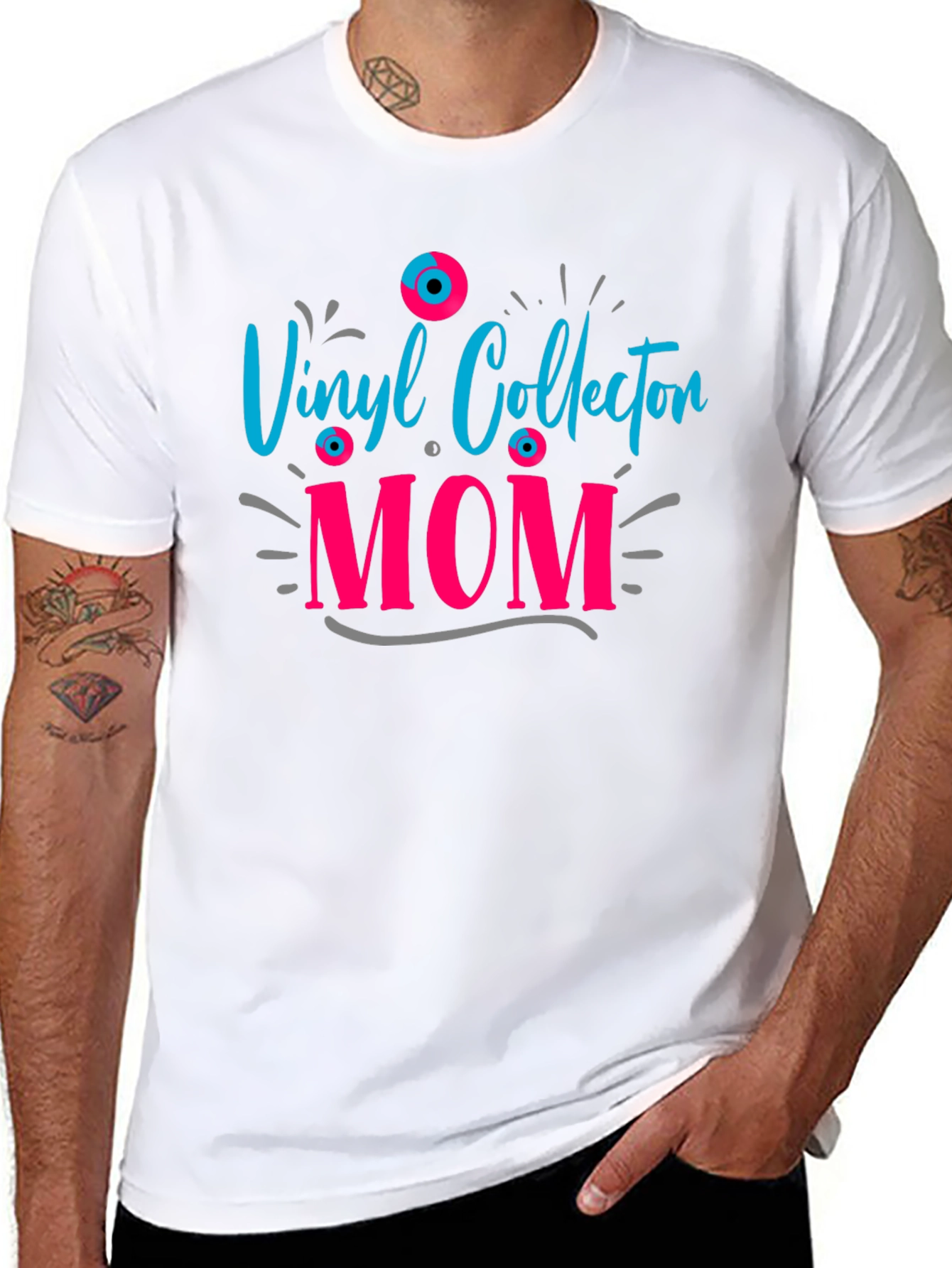 Black Vinyl Collection Mom T-Shirt view 8