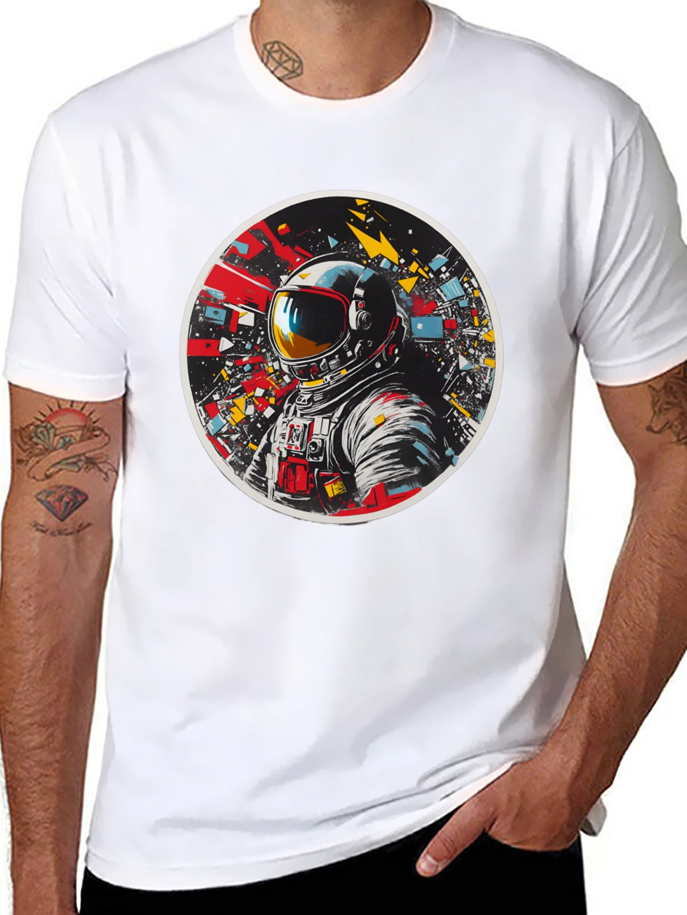 Black Astronaut Graphic Tee - Space Explorer T-Shirt view 8