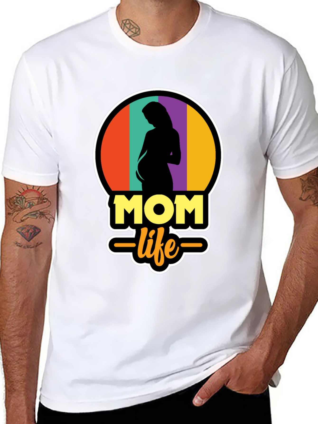 Black Mom Life T-Shirt - Pregnancy Tee view 8