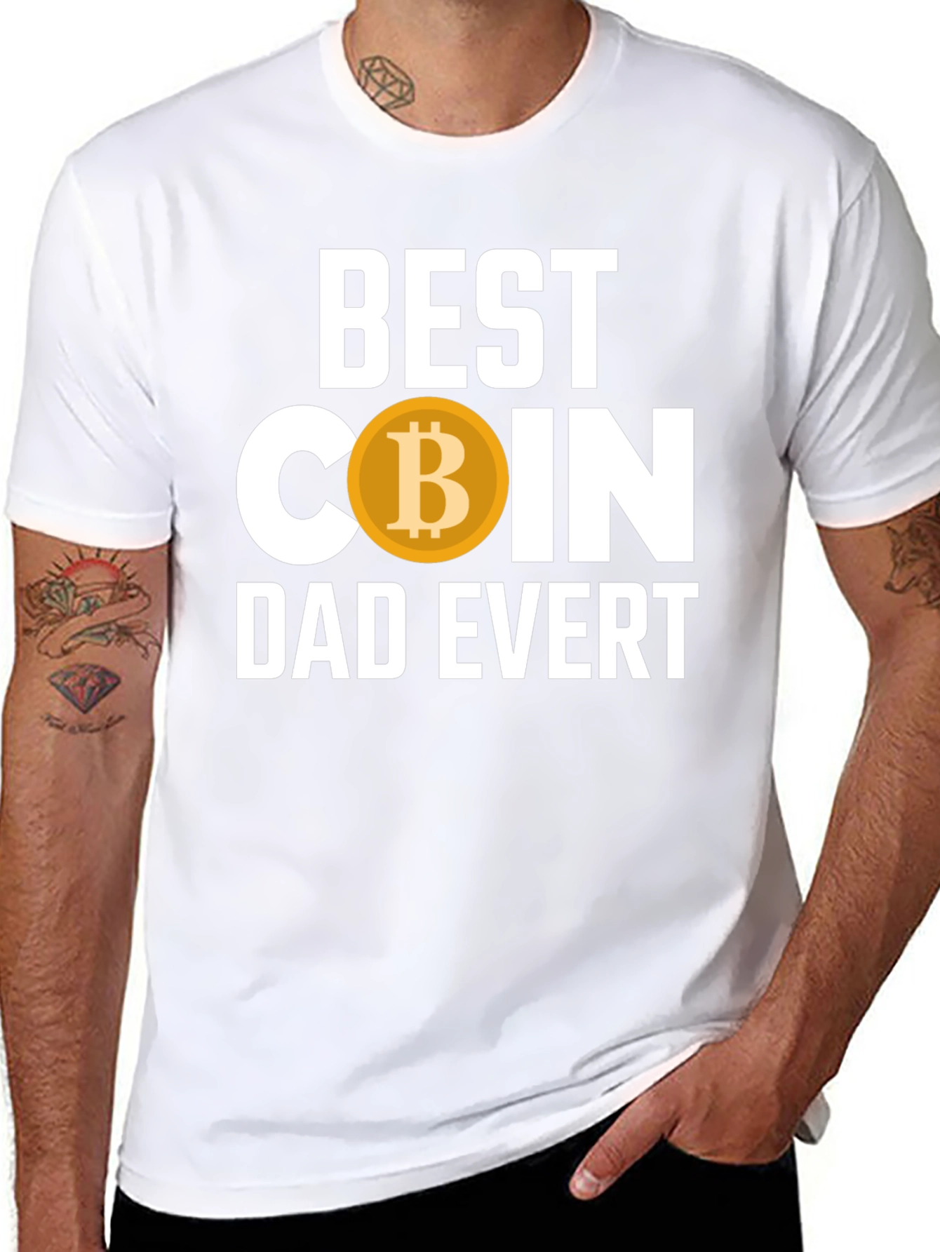 Black Best Coin Dad Ever T-Shirt - Crypto Bitcoin view 8