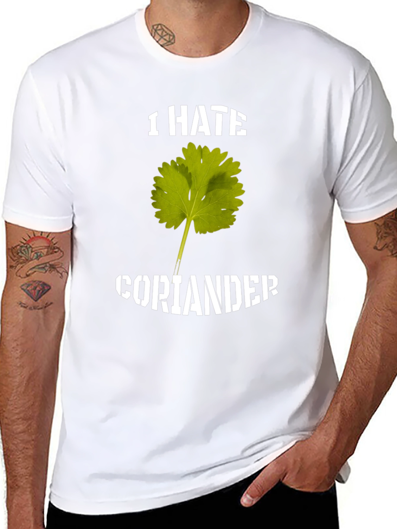 Black I Hate Coriander T-Shirt view 8