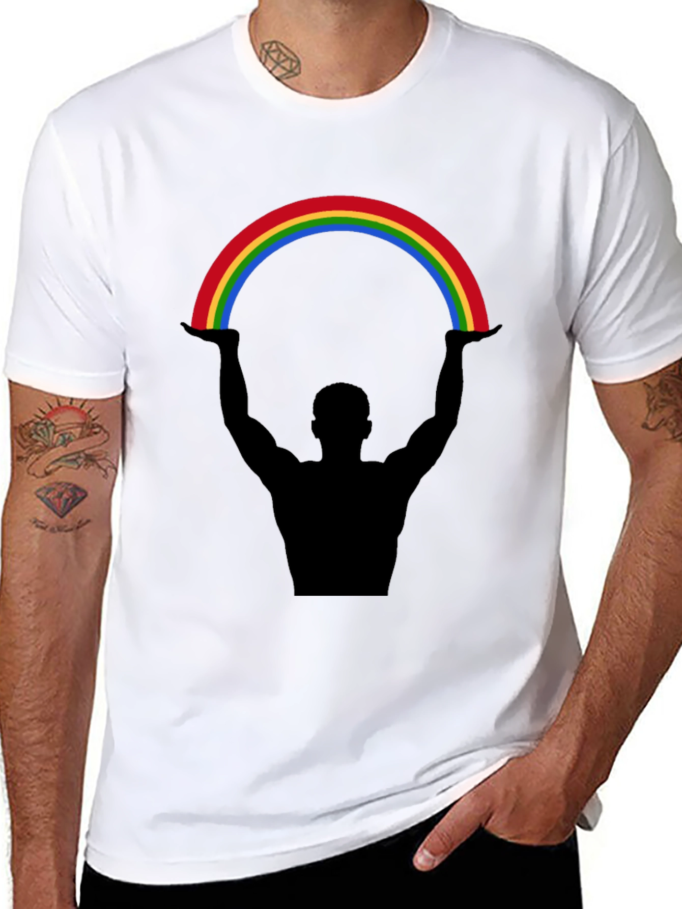 Black Rainbow Lift Graphic Tee - Black view 8