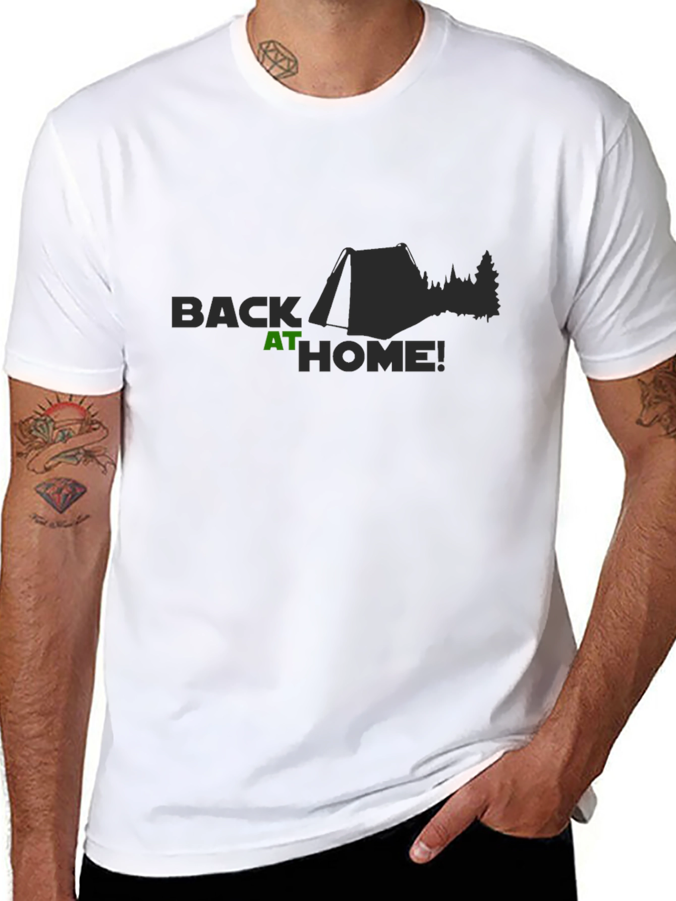 Black Back At Home Camping T-Shirt view 8