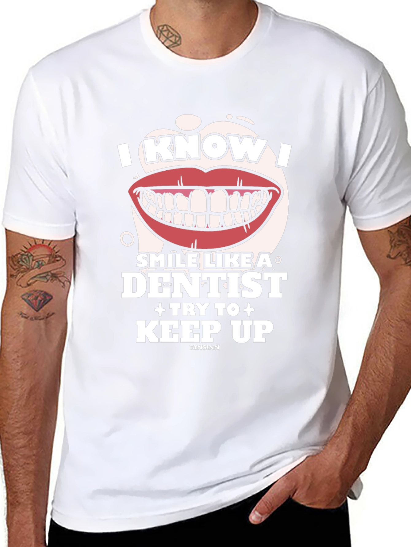 Black I Know I Smile Like a Dentist Graphic Tee view 8