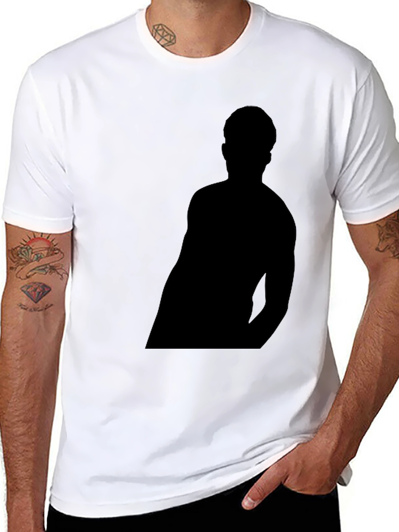 Black Black T-Shirt with Silhouette Graphic view 8