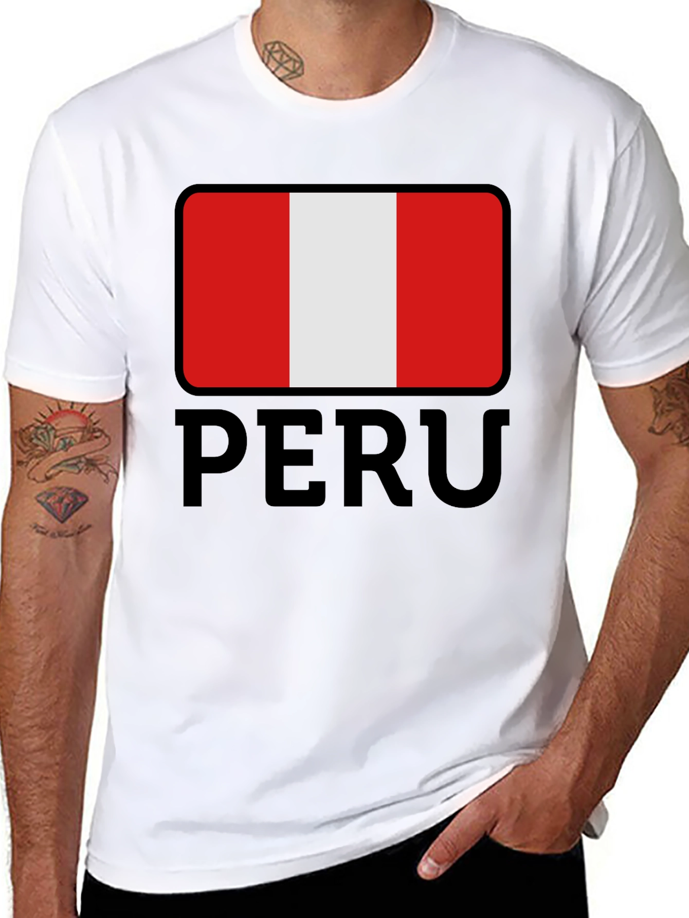 Black Peru Flag T-Shirt - Stylish National Pride Tee view 8