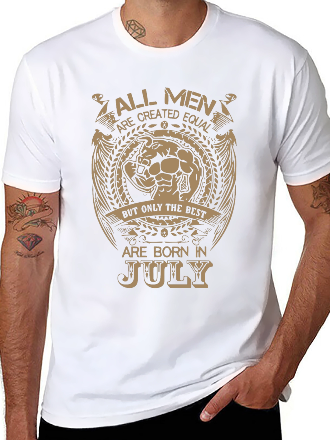 Black All Men Born In July T-Shirt view 8