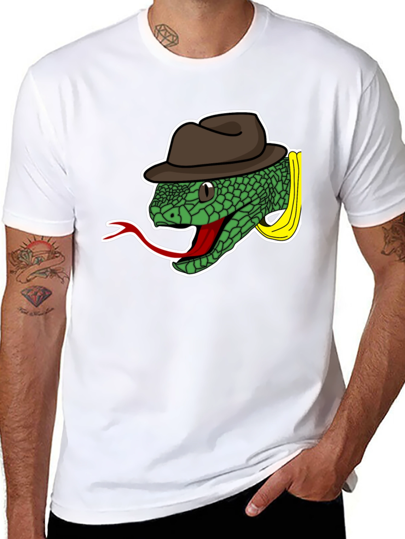 Black Snake with Fedora T-Shirt view 8