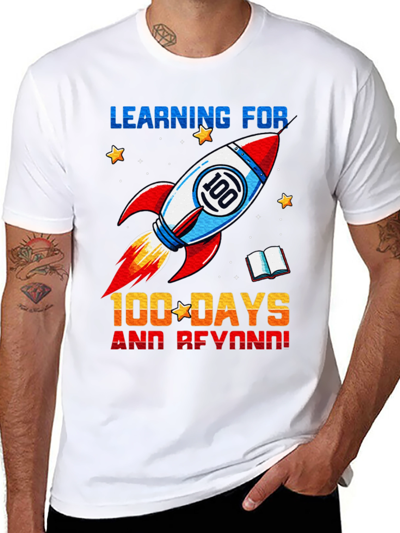 100 Days of School Rocket T-Shirt - 8