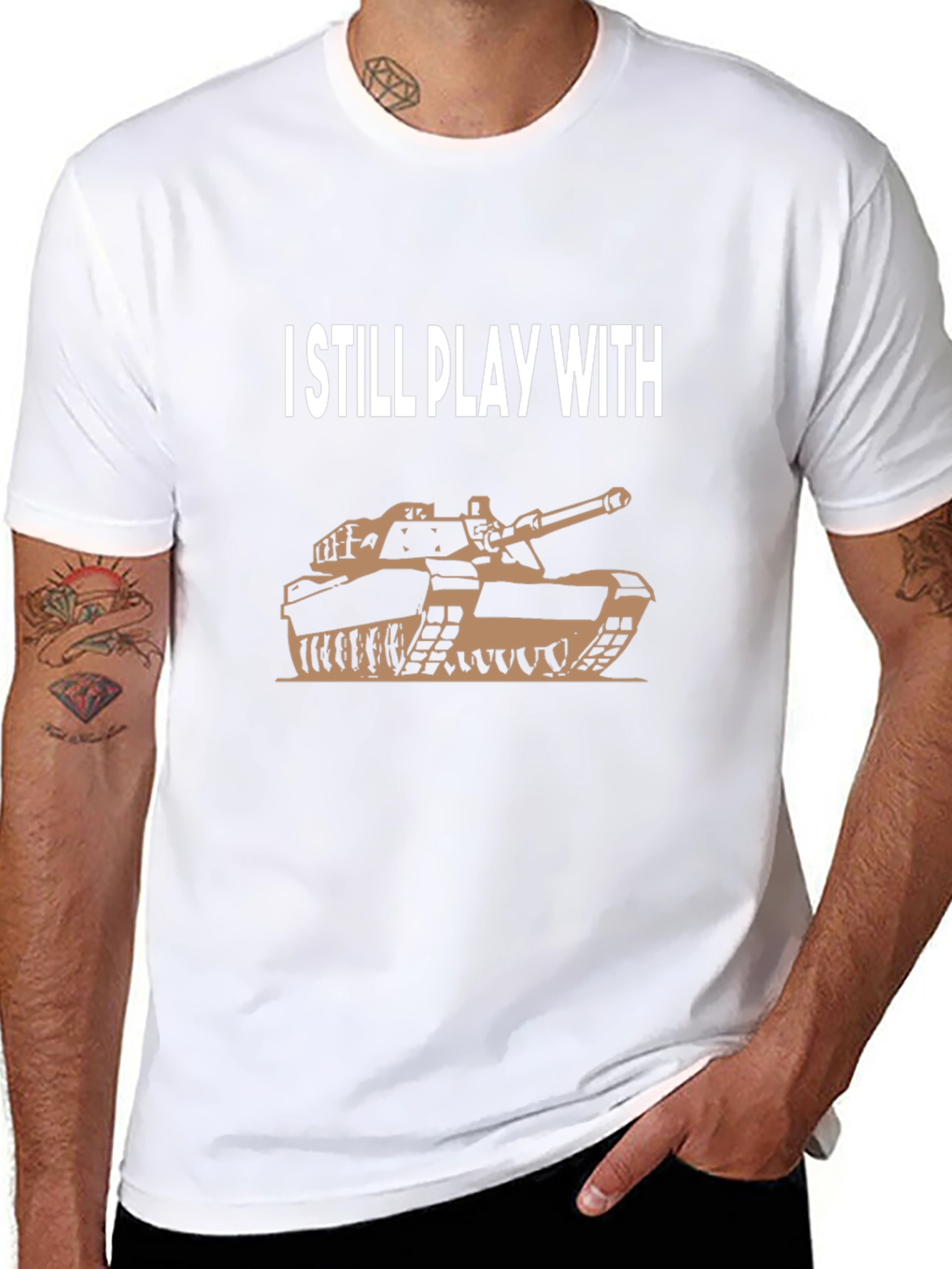 Black I Still Play With Tanks Graphic Tee - Black Cotton view 8