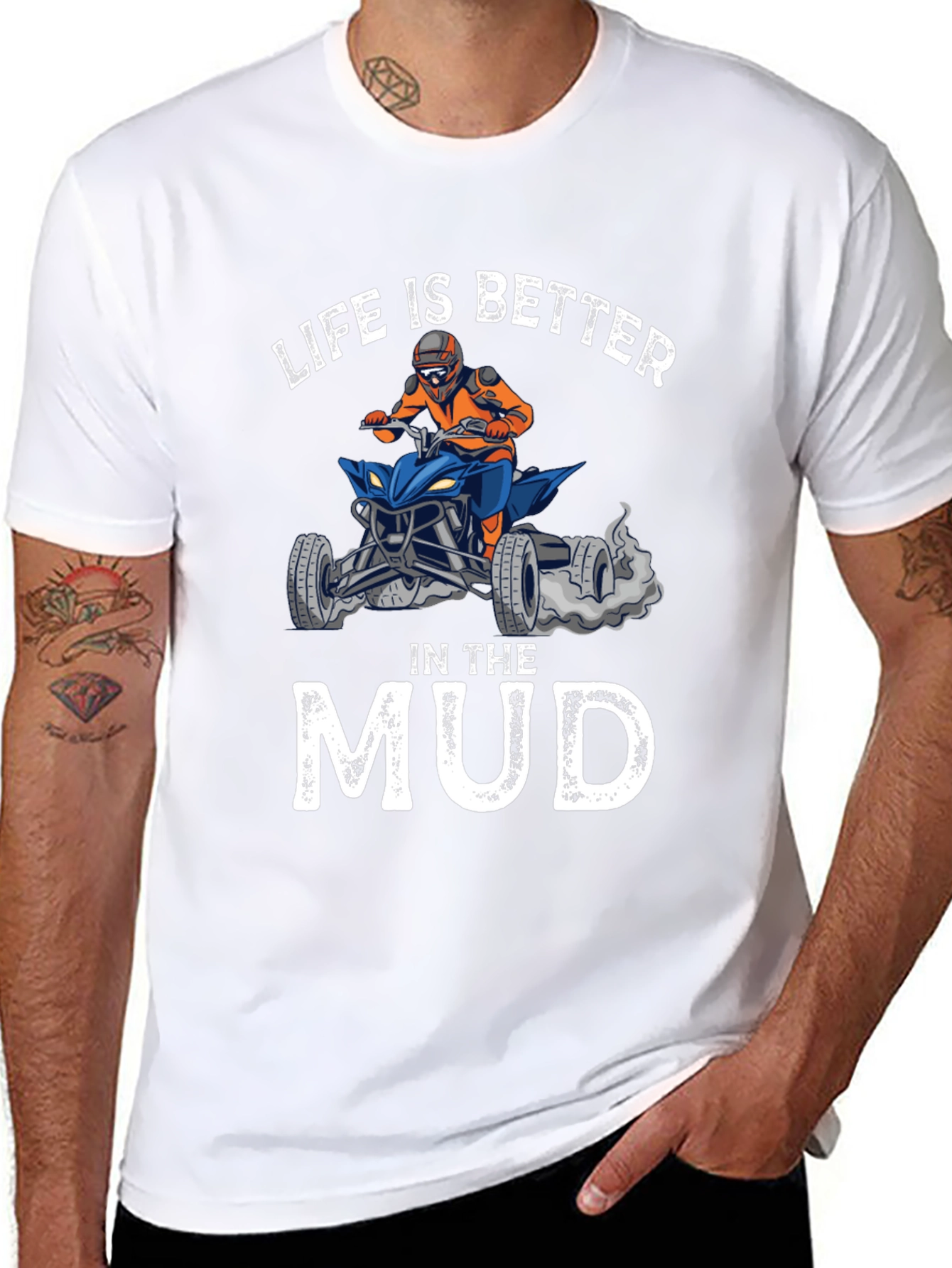 Black Life is Better in the Mud ATV T-Shirt view 8