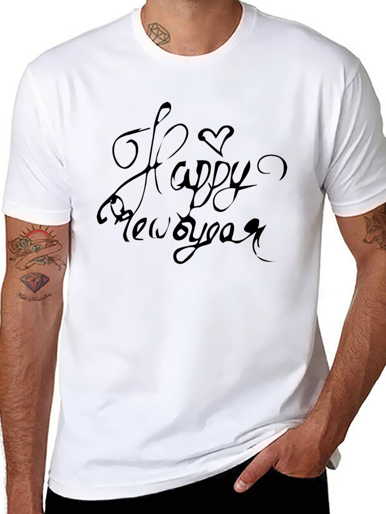 Black Happy New Year Black T-Shirt view 8