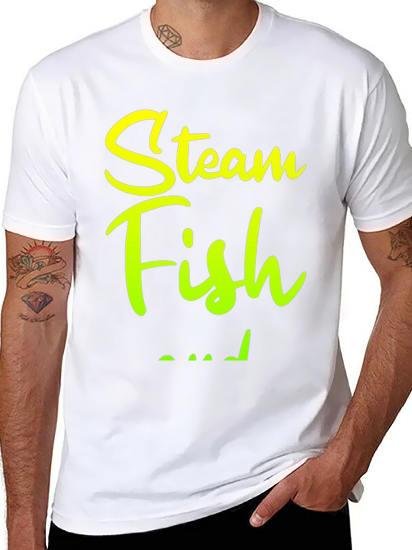 Black Steam Fish T-Shirt - Comfortable and Stylish view 8