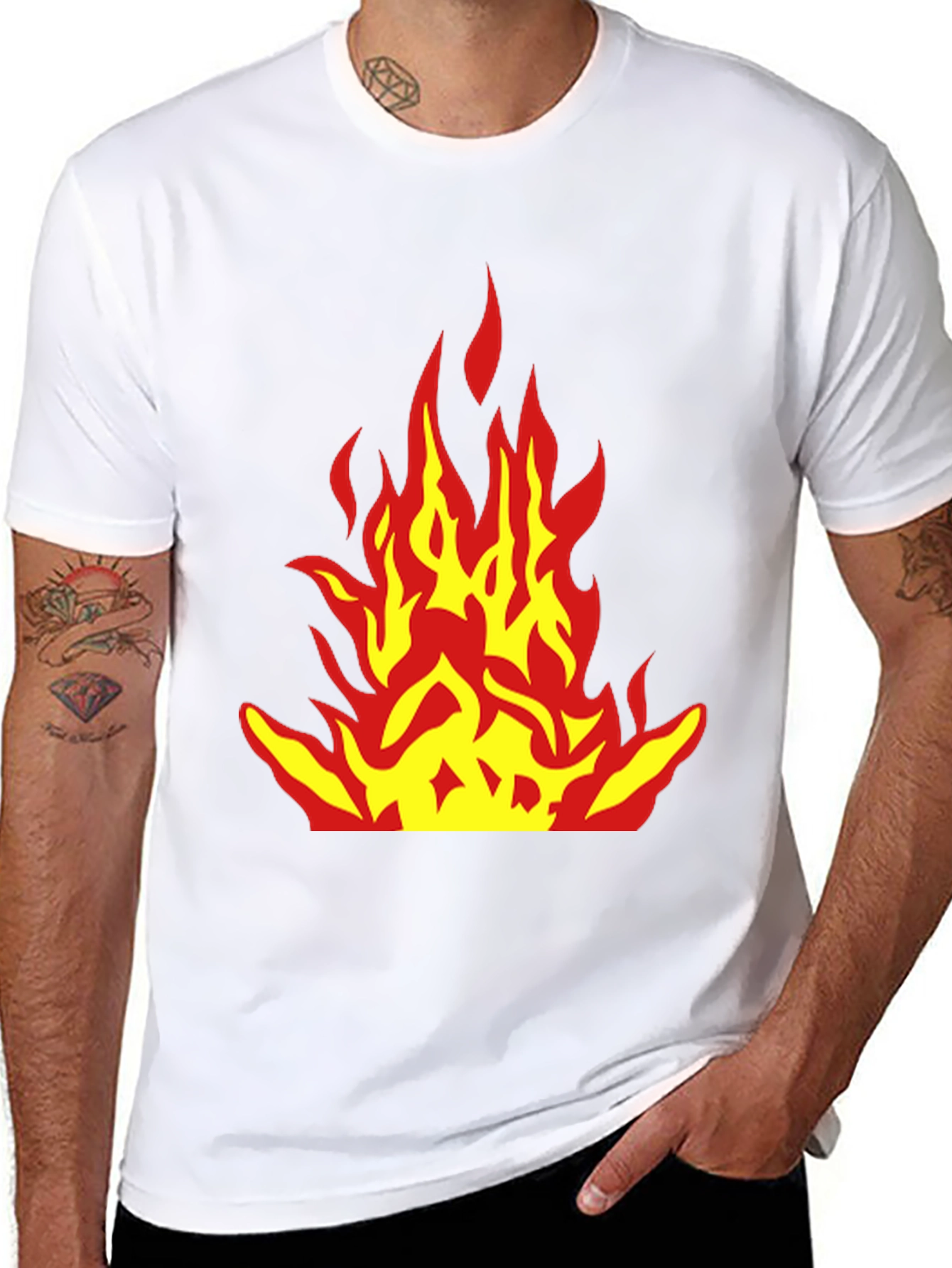 Black Flame Graphic Black T-Shirt - Bold Design view 8