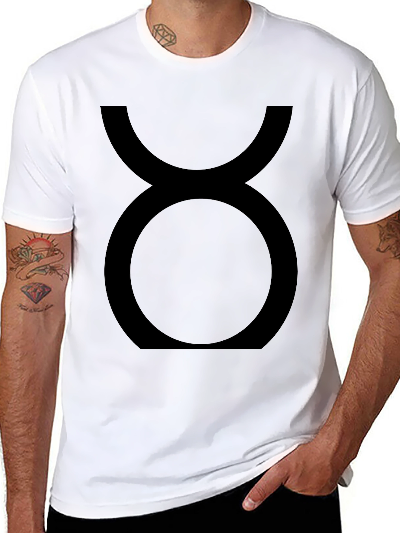 Black Taurus Zodiac Sign Black Graphic Tee view 8