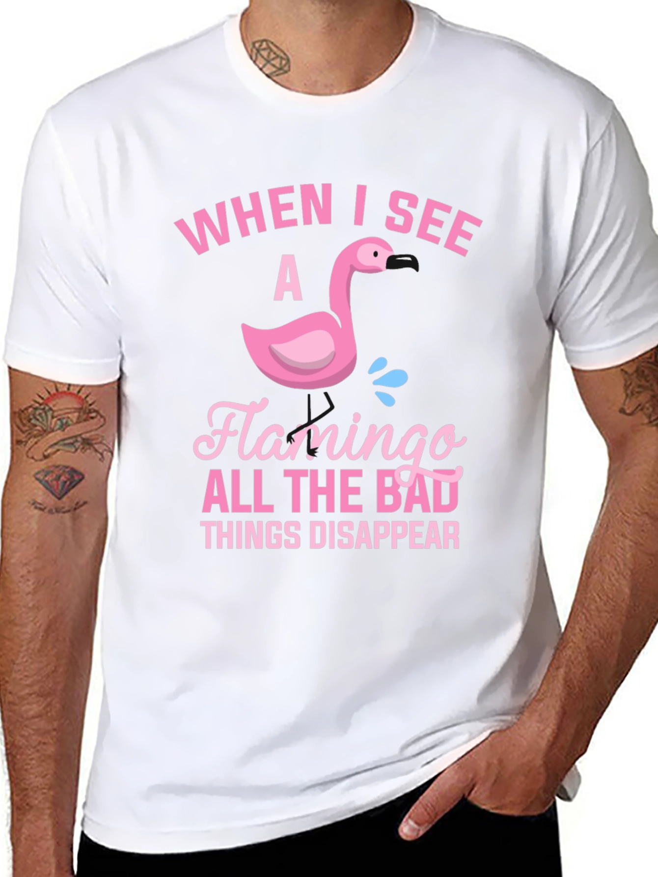 Black Flamingo T-Shirt: When I See A Flamingo... view 8