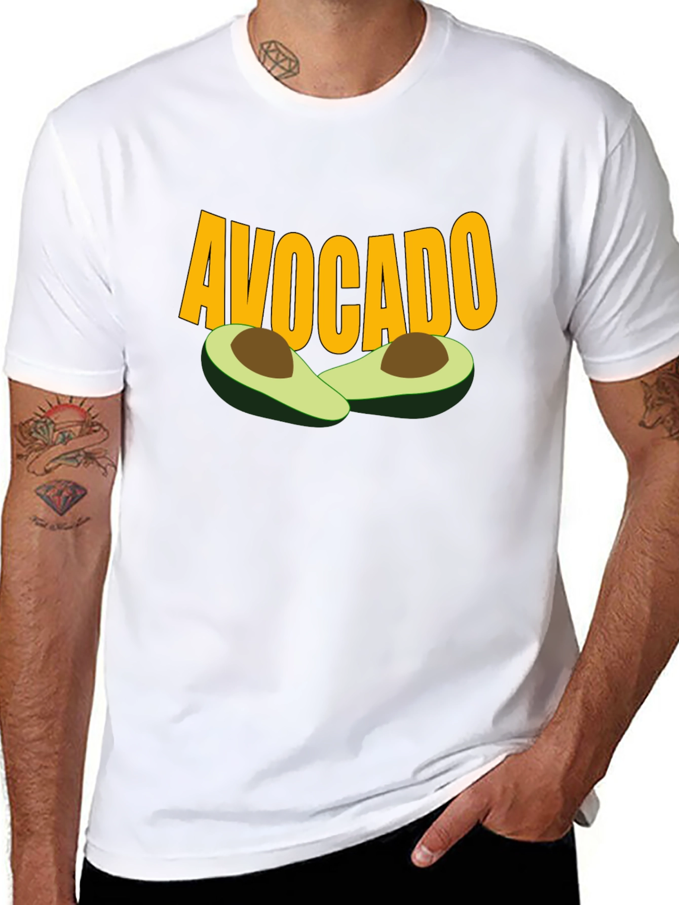 Black Avocado Graphic Tee - Trendy Fruit Lover Shirt view 8