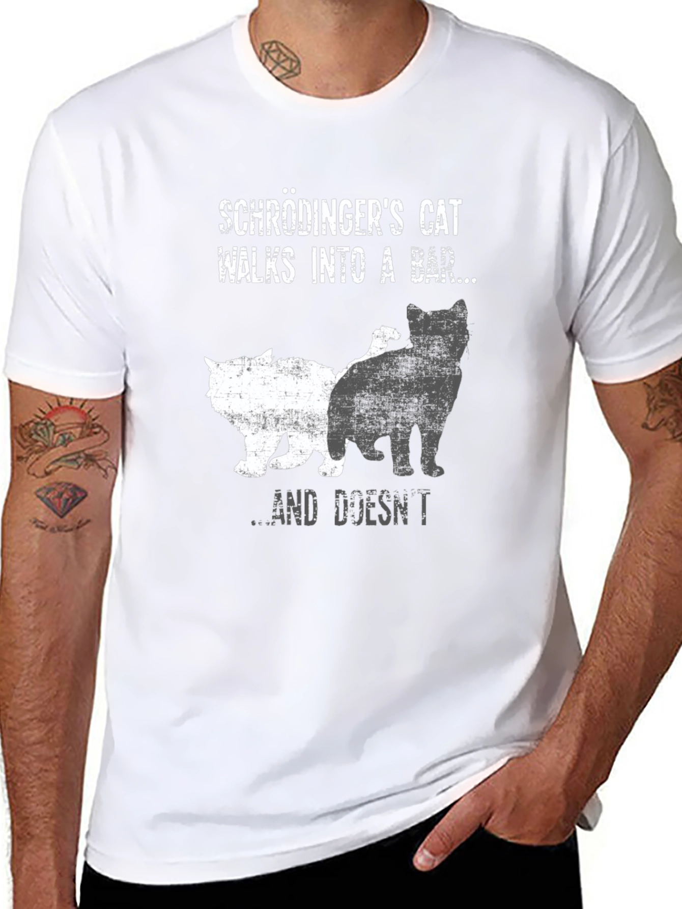 Black Schrödinger's Cat Novelty T-Shirt view 8