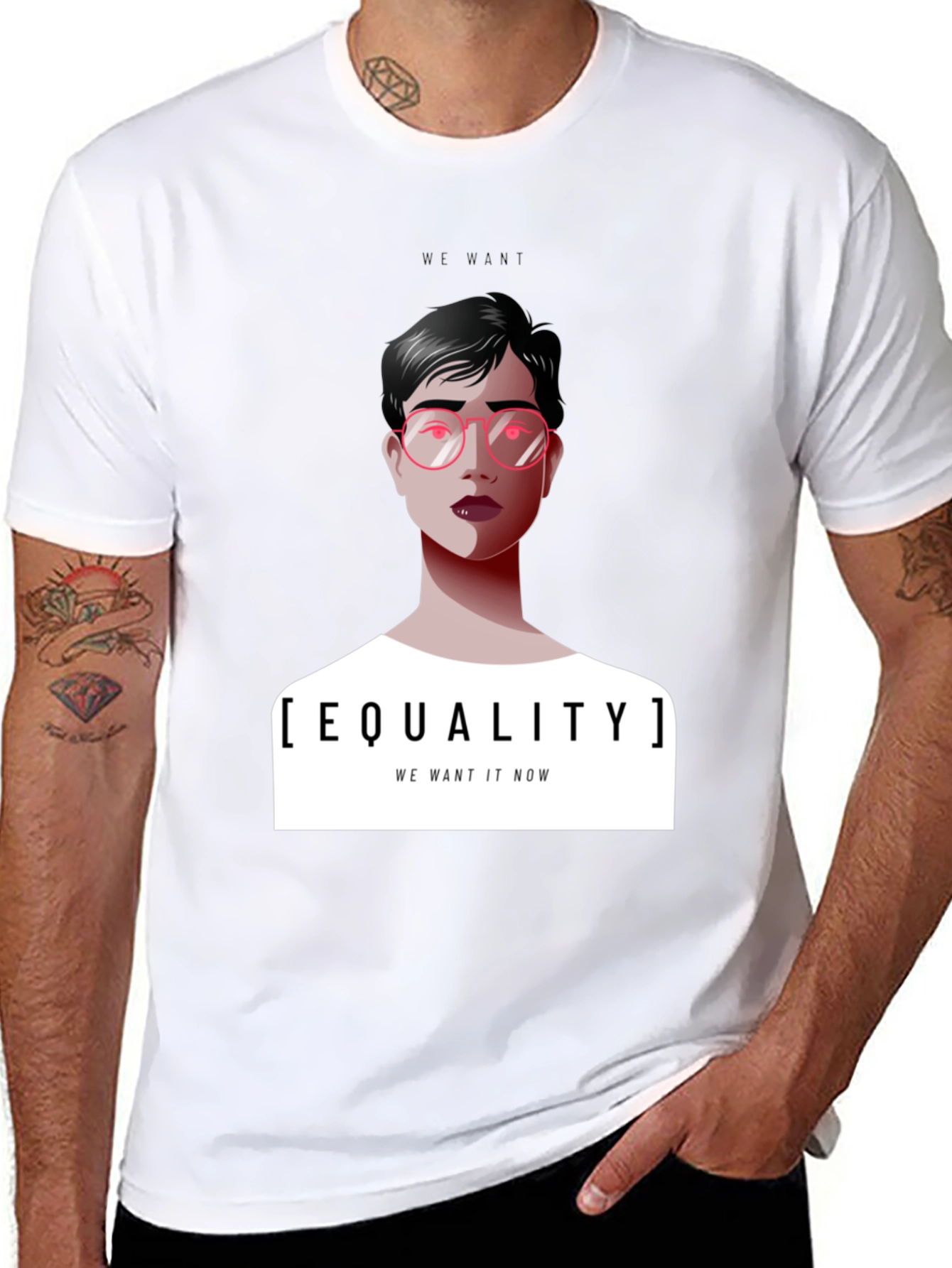 Black Equality T-Shirt - We Want It Now Graphic Tee view 8