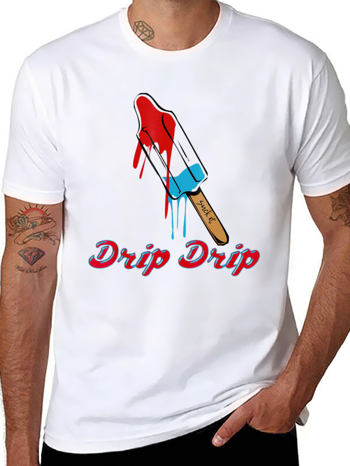 Black Drip Drip Popsicle Graphic Tee - Unisex view 8