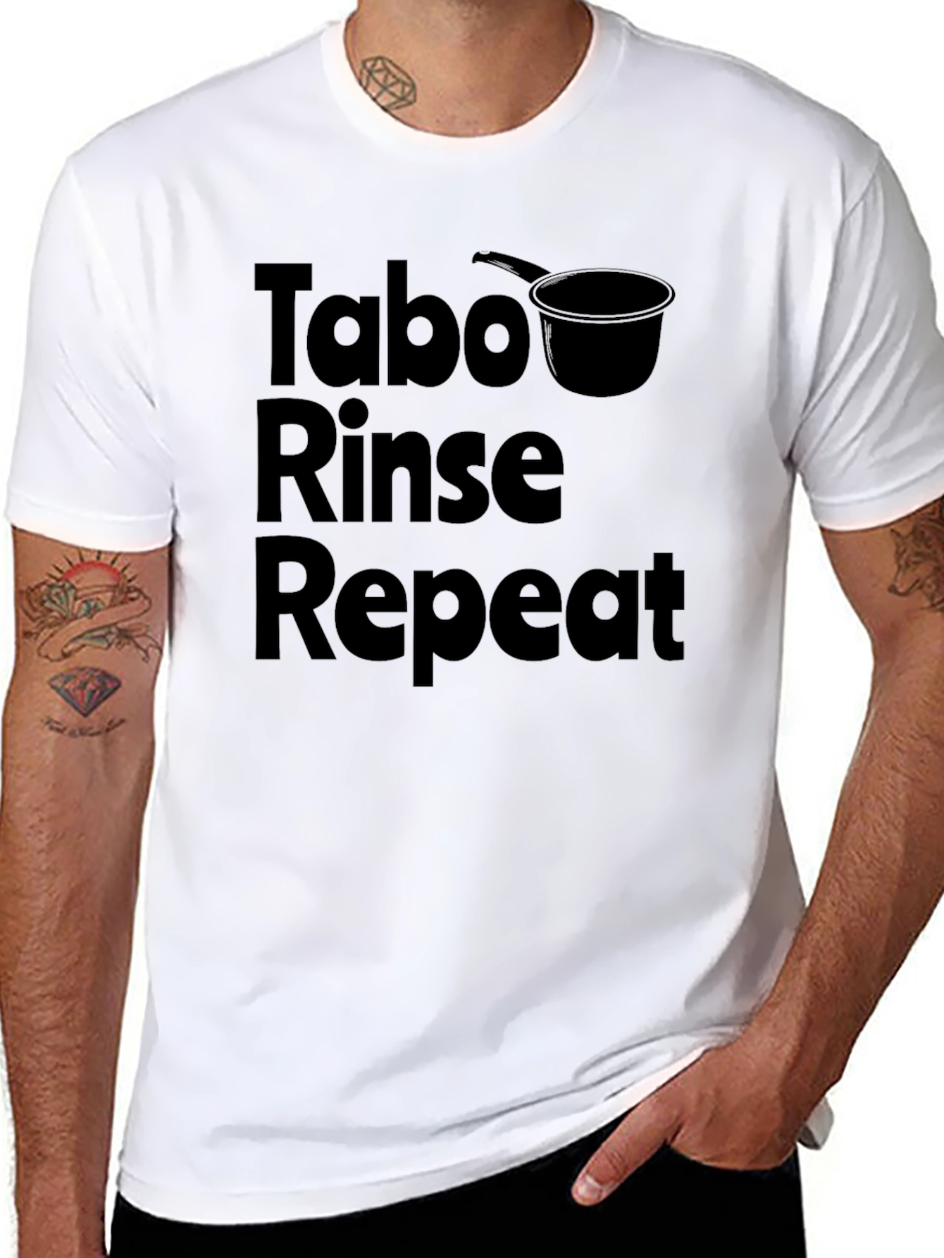 Black Tabo Rinse Repeat T-Shirt - Black Graphic Tee view 8