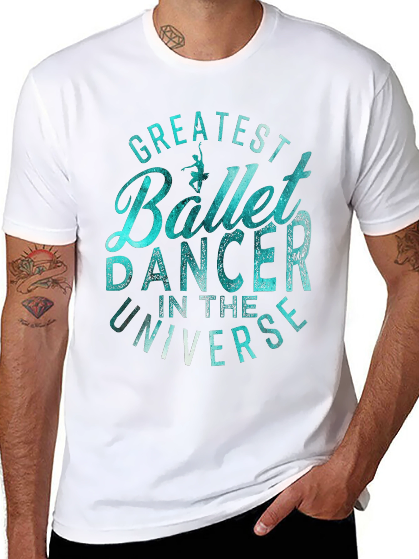 Black Greatest Ballet Dancer Universe Graphic T-Shirt view 8