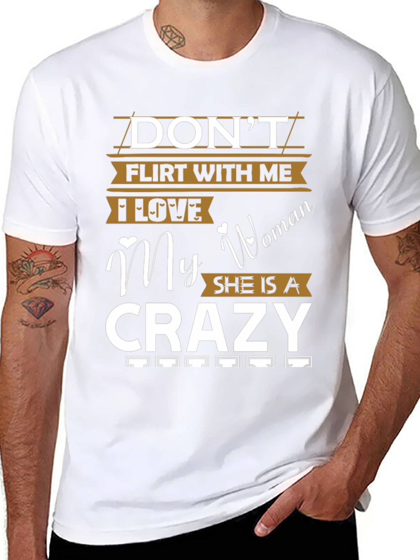 Black Don't Flirt With Me Crazy Woman Graphic Tee view 8