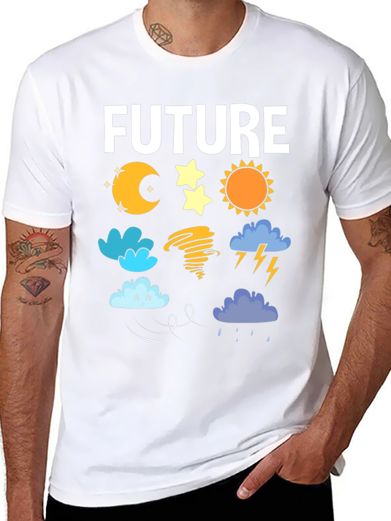 Black Future Weather Forecast T-Shirt | Novelty Tee view 8