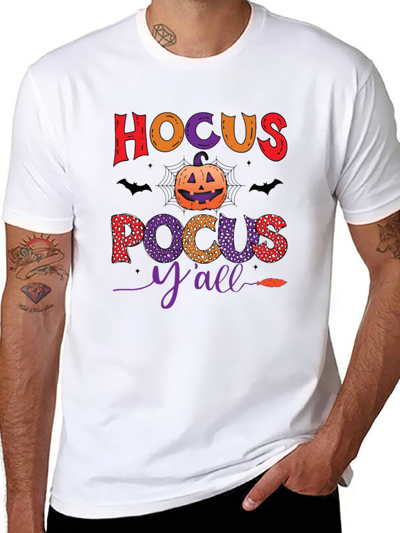 Black Hocus Pocus Y'all Halloween T-Shirt view 8