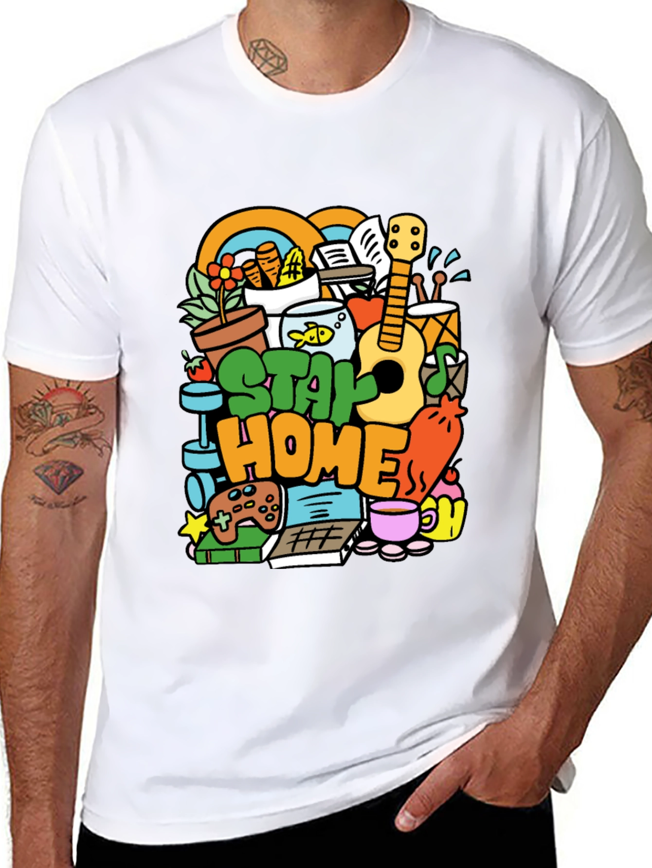 Black Stay Home Graphic T-Shirt - Cozy & Fun view 8