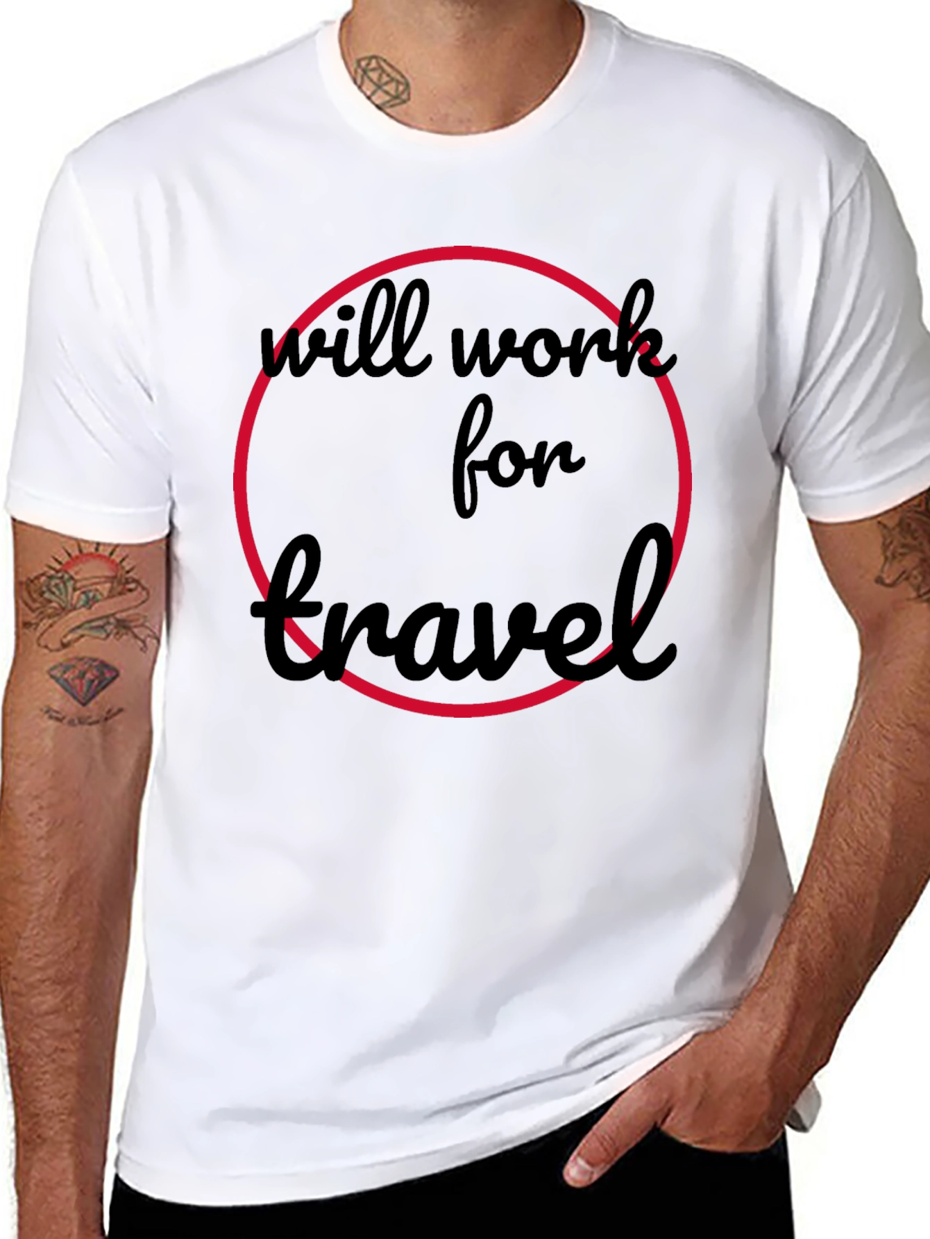 Black Will Work For Travel Black Tee view 8
