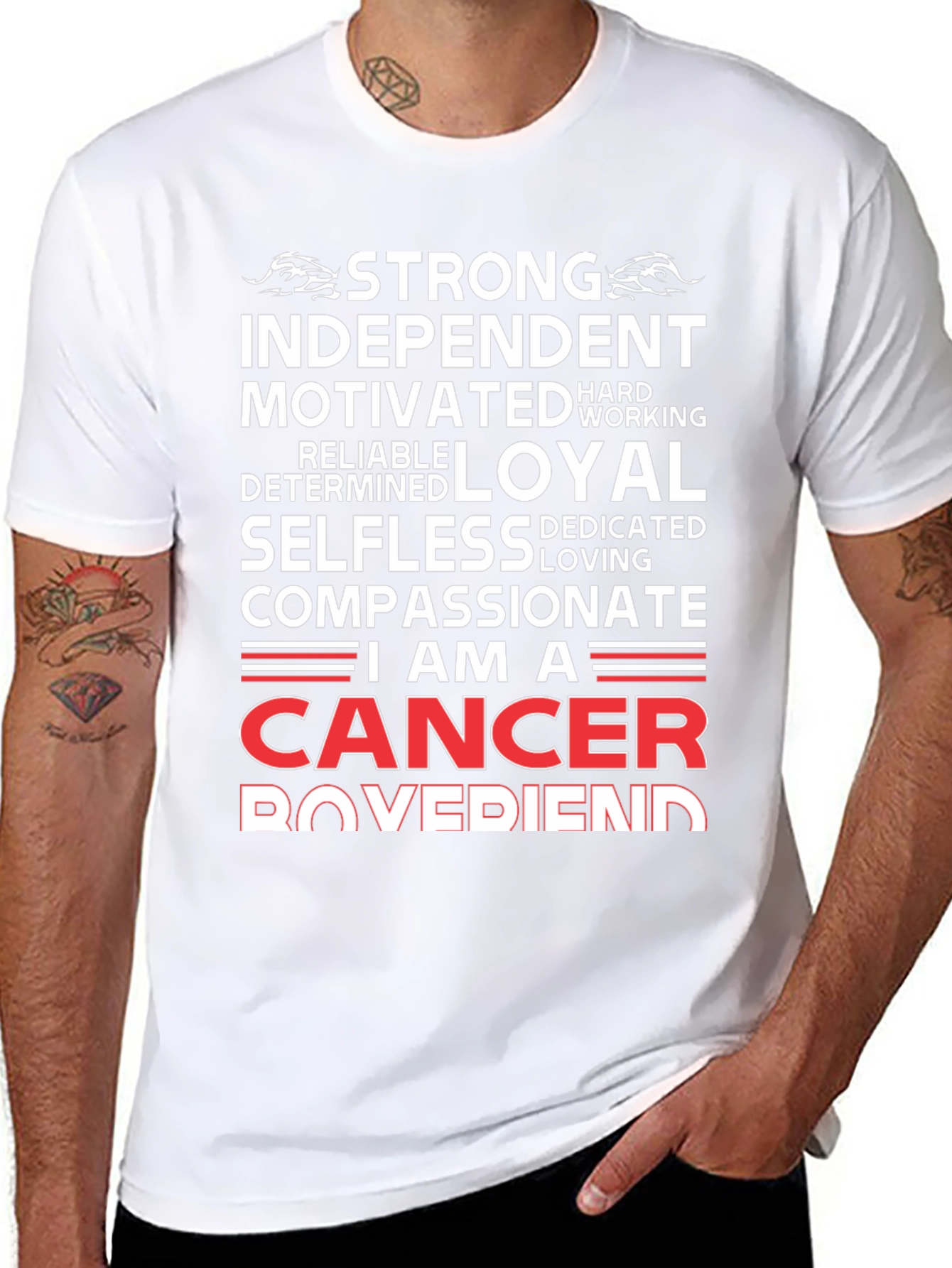 Black Cancer Zodiac T-Shirt - Strong, Loyal, Compassionate view 8