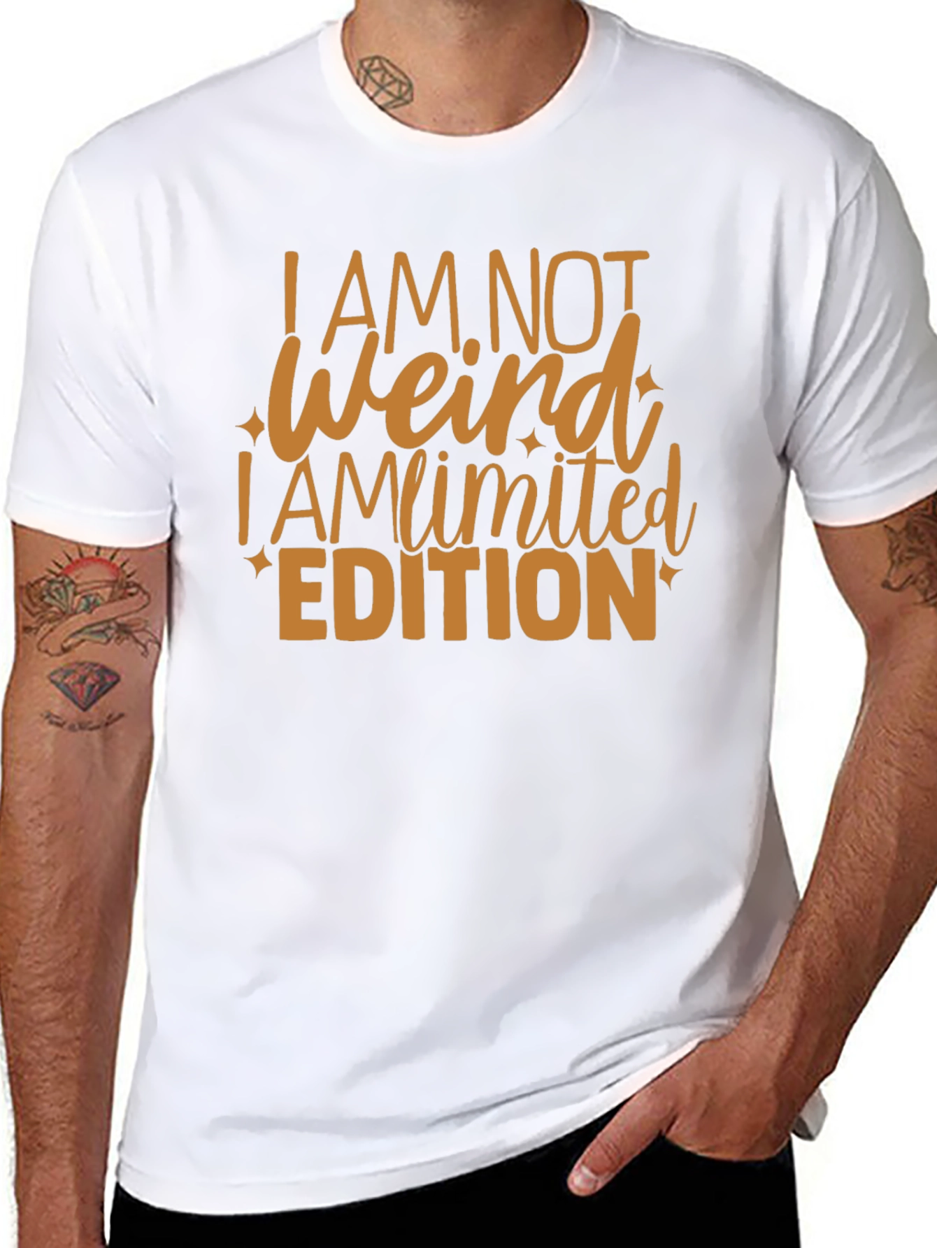 Black I AM NOT WEIRD Limited Edition Graphic T-Shirt view 8